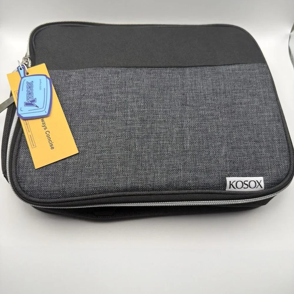 Kosox Lunch Box/Bag 11 x 9 x 3.5 inch Gray/Black Coloring, Insulated, Brand New